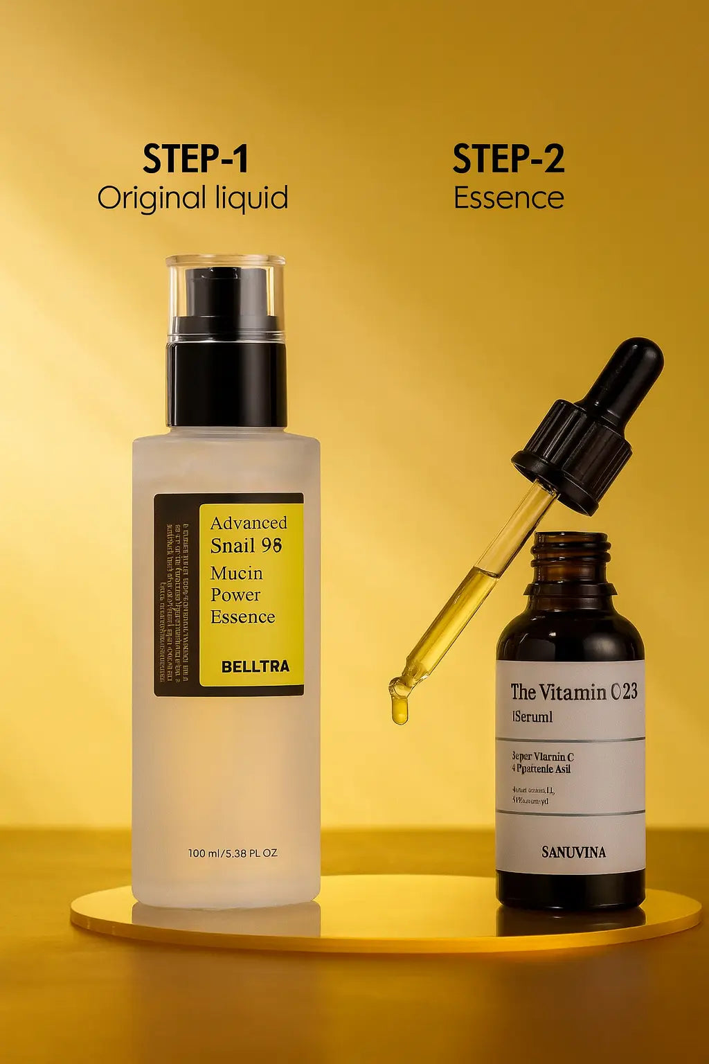 Sanlivna Korean Skincare Snail 96% + VC 23% Duo - Brightening Serum &amp; Essence for Dull Skin Novara Shop