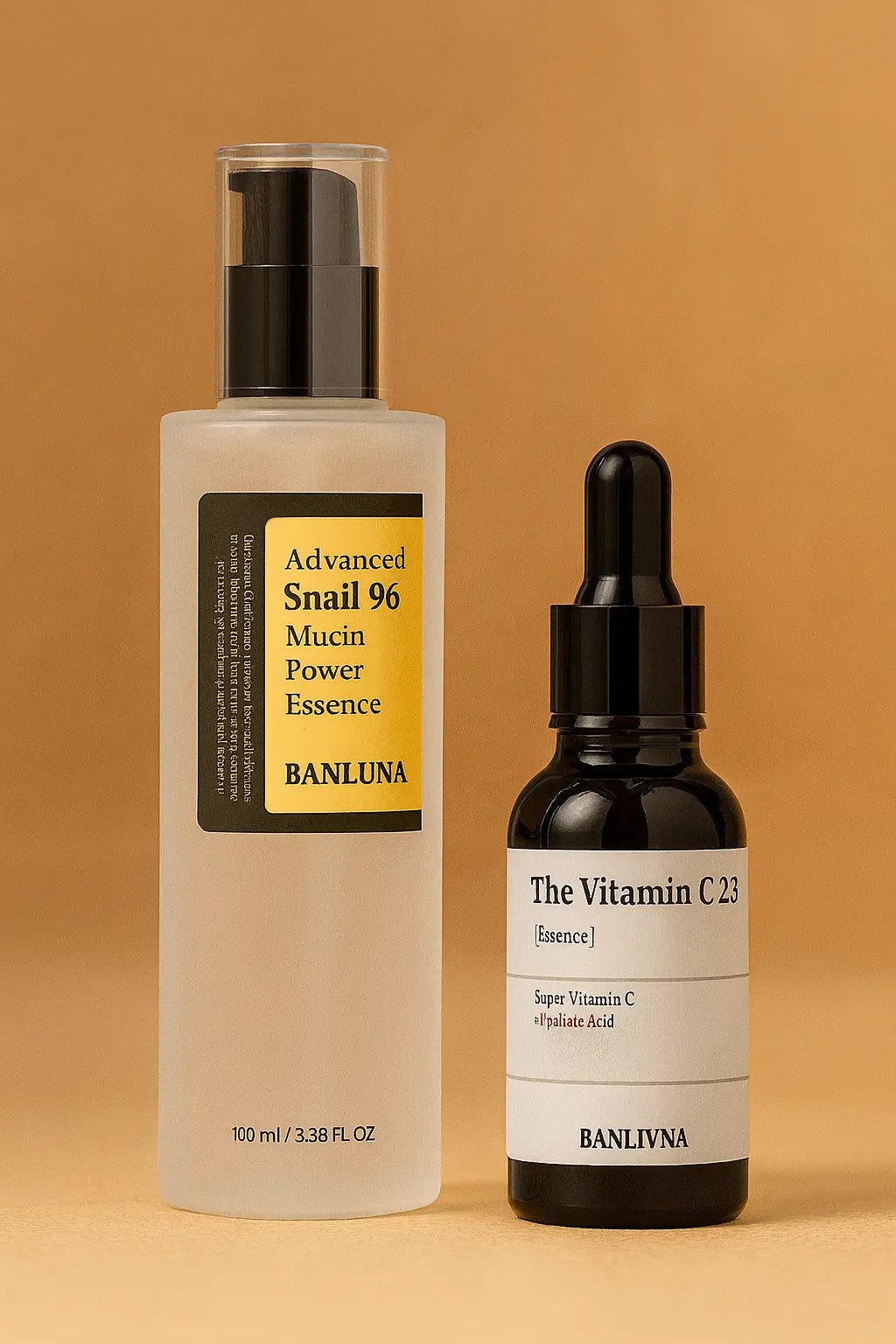 Sanlivna Korean Skincare Snail 96% + VC 23% Duo - Brightening Serum &amp; Essence for Dull Skin Novara Shop