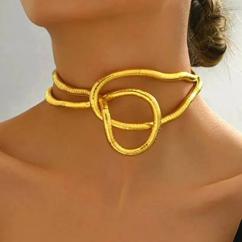 Vinatge Bendable Geometric Long Chain Necklace for