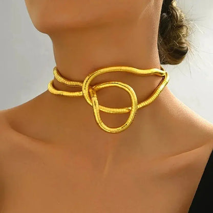 Vinatge Bendable Geometric Long Chain Necklace for