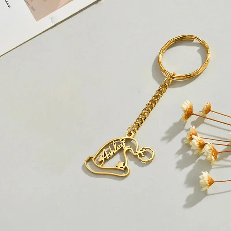 Nextvance Custom Name Necklace Bracelet Keychain Elk Santa Hat Style For Women Men Stainless Steel Jewelry Set Christmas Gifts Novara Shop