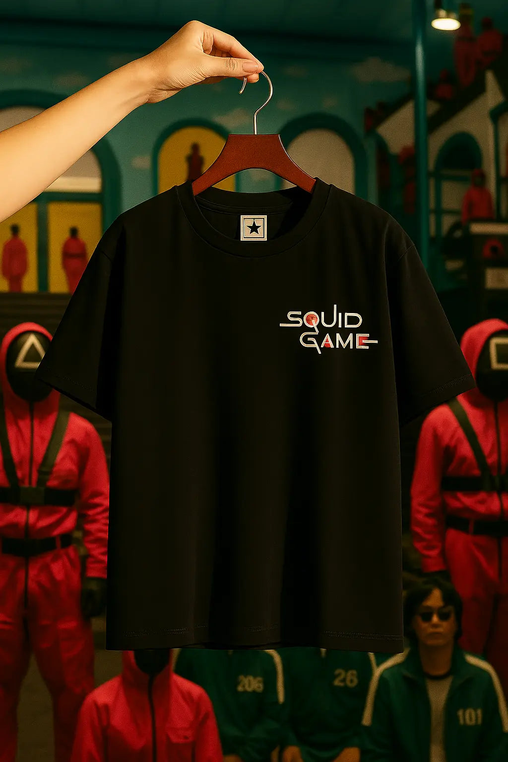 Squid Game Logo 100% Cotton Custom T Shirt For Men&