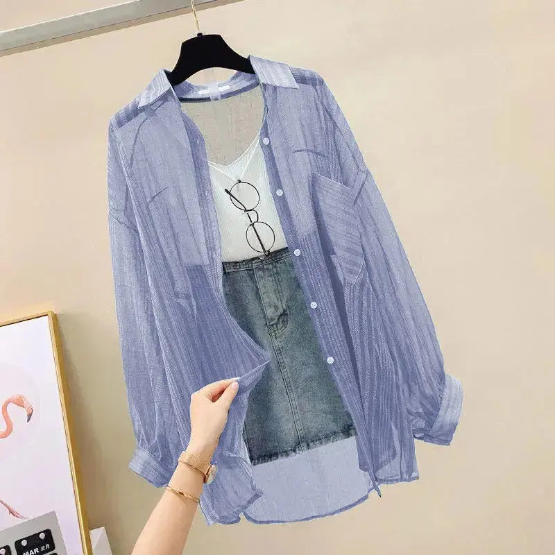 See-Through Chiffon Top | Women&