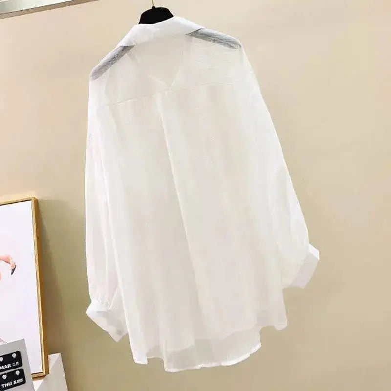 See-Through Chiffon Top | Women&
