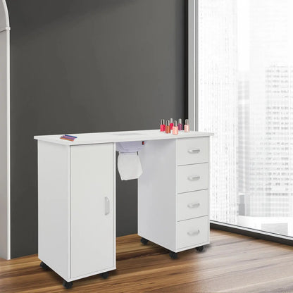 Movable Nail Table MDF Manicure Table with Casters Rest Barber Furniture Manufacturers Supply Nail Tables for Beauty Salon Novara Shop