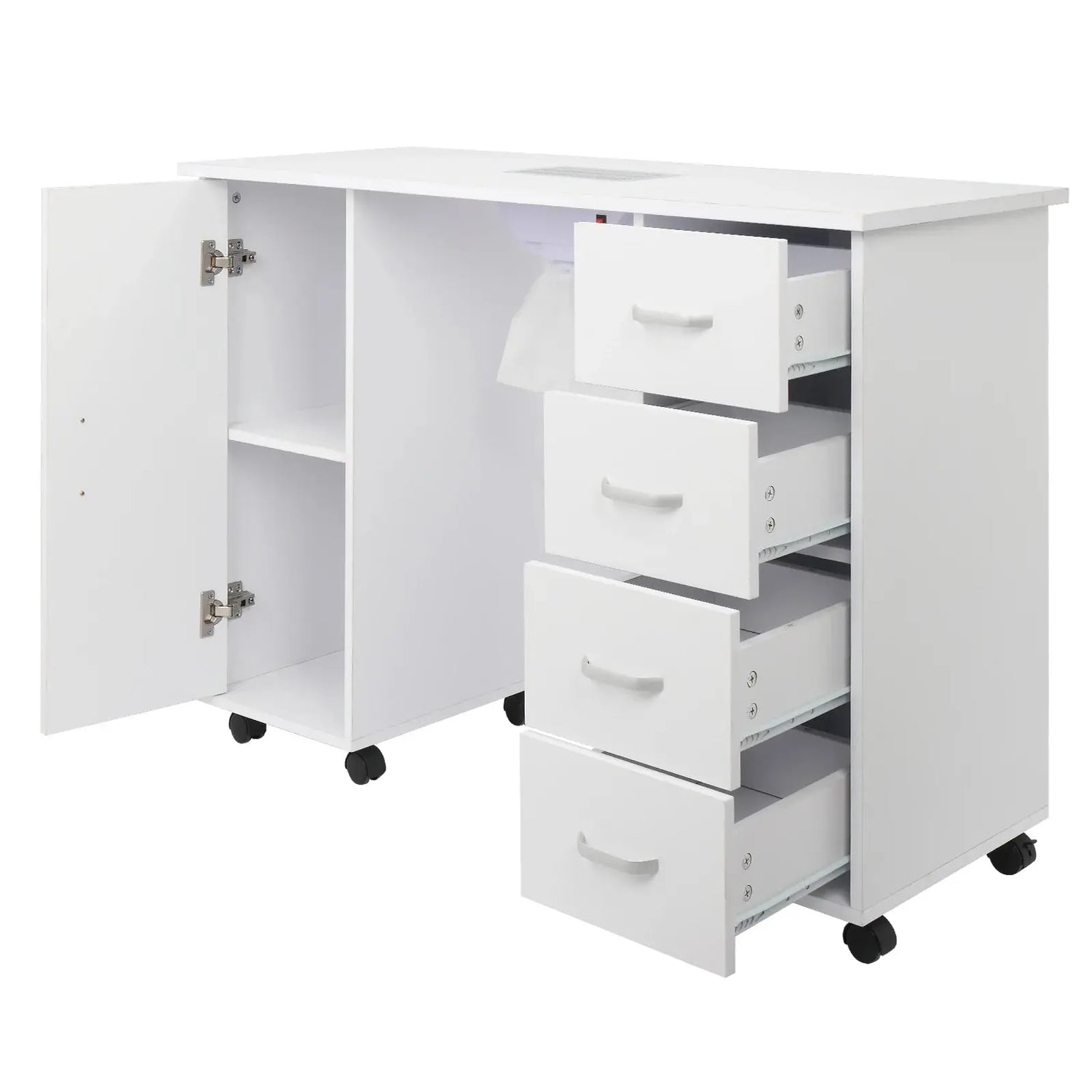 Movable Nail Table MDF Manicure Table with Casters Rest Barber Furniture Manufacturers Supply Nail Tables for Beauty Salon Novara Shop