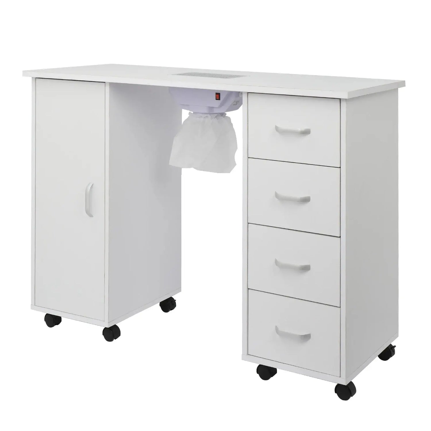 Movable Nail Table MDF Manicure Table with Casters Rest Barber Furniture Manufacturers Supply Nail Tables for Beauty Salon Novara Shop