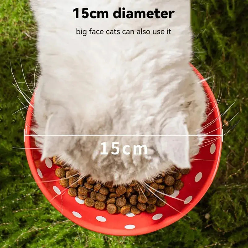 Mushroom Cat Bowl Ceramic Elevated Shelf Pet Supplies Feedin