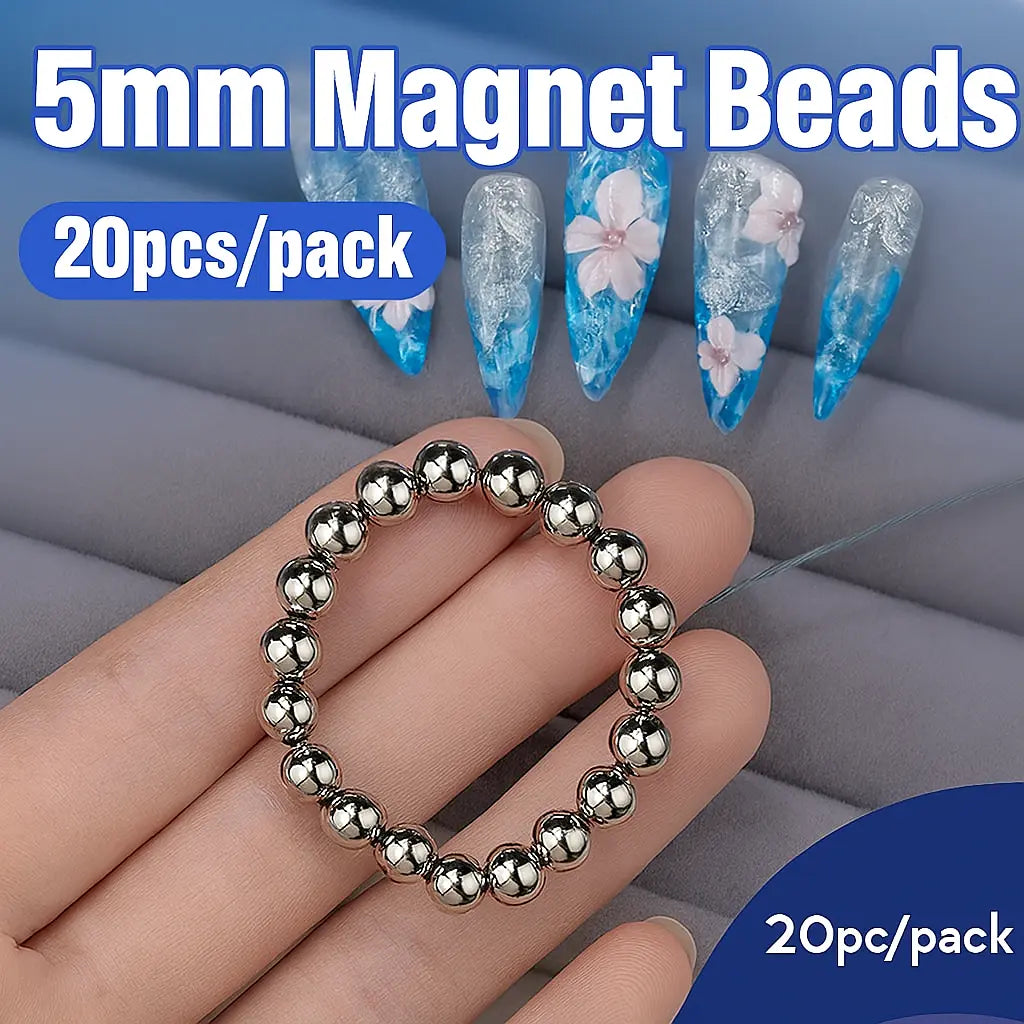 Round Magnetic Bead Nail Art Multi-Functional Powerful Magnet Cube Stones for Water Wave Ripple Cat Eye Design Manicure Tools - Novarashop
