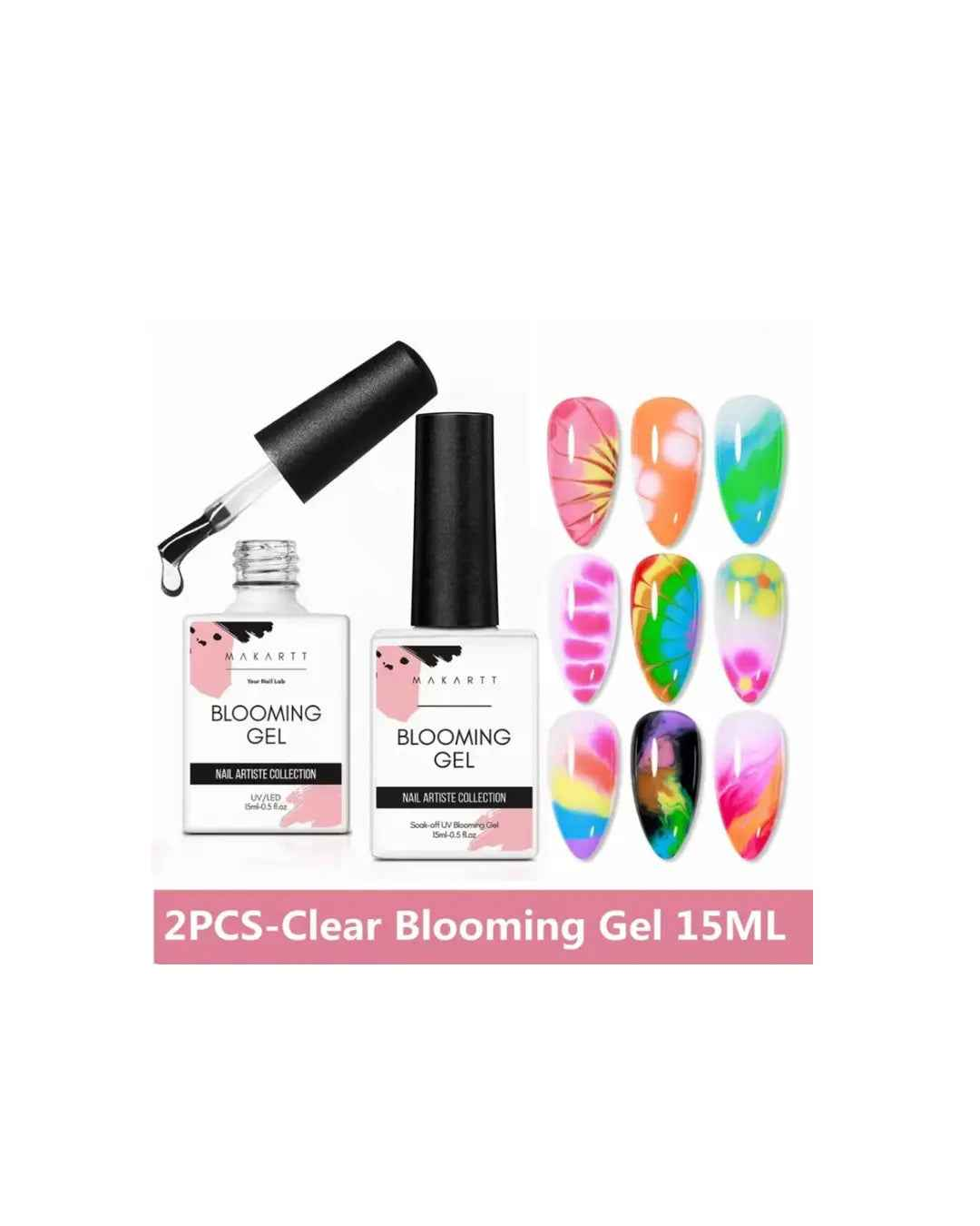UR SUGAR Blossoming Gel Polish 15ml - Clear Watercolor Gel for Marble Effect Soak Off UV LED Nail Varnish