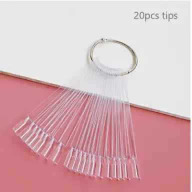 Nail Display Sticks Nail Swatch False Nail Tips Nail Gel Polish Practice Clear Natural Colors Display Board for Nail Art Tools
