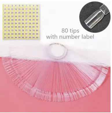 Nail Display Sticks Nail Swatch False Nail Tips Nail Gel Polish Practice Clear Natural Colors Display Board for Nail Art Tools