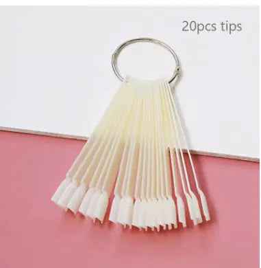 Nail Display Sticks Nail Swatch False Nail Tips Nail Gel Polish Practice Clear Natural Colors Display Board for Nail Art Tools