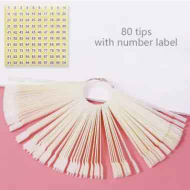 Nail Display Sticks Nail Swatch False Nail Tips Nail Gel Polish Practice Clear Natural Colors Display Board for Nail Art Tools