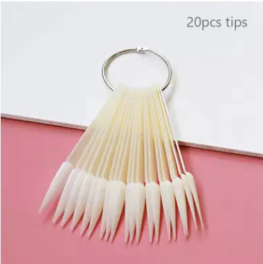 Nail Display Sticks Nail Swatch False Nail Tips Nail Gel Polish Practice Clear Natural Colors Display Board for Nail Art Tools - Novarashop