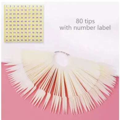 Nail Display Sticks Nail Swatch False Nail Tips Nail Gel Polish Practice Clear Natural Colors Display Board for Nail Art Tools - Novarashop