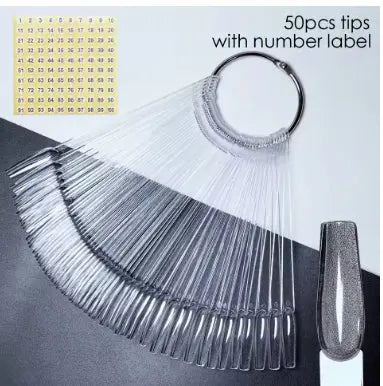 Nail Display Sticks Nail Swatch False Nail Tips Nail Gel Polish Practice Clear Natural Colors Display Board for Nail Art Tools - Novarashop