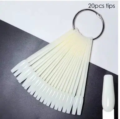 Nail Display Sticks Nail Swatch False Nail Tips Nail Gel Polish Practice Clear Natural Colors Display Board for Nail Art Tools - Novarashop