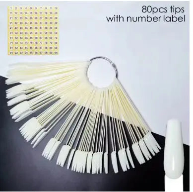 Nail Display Sticks Nail Swatch False Nail Tips Nail Gel Polish Practice Clear Natural Colors Display Board for Nail Art Tools - Novarashop