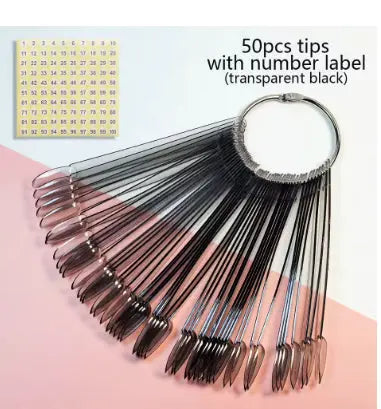 Nail Display Sticks Nail Swatch False Nail Tips Nail Gel Polish Practice Clear Natural Colors Display Board for Nail Art Tools - Novarashop