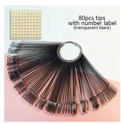 Nail Display Sticks Nail Swatch False Nail Tips Nail Gel Polish Practice Clear Natural Colors Display Board for Nail Art Tools - Novarashop