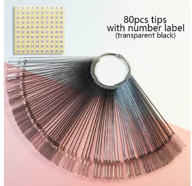Nail Display Sticks Nail Swatch False Nail Tips Nail Gel Polish Practice Clear Natural Colors Display Board for Nail Art Tools - Novarashop