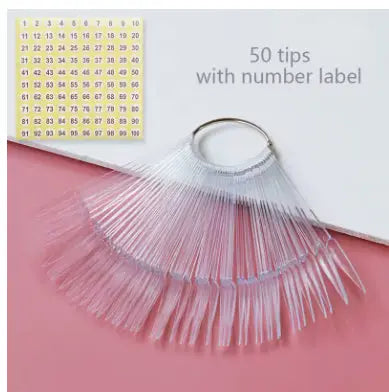 Nail Display Sticks Nail Swatch False Nail Tips Nail Gel Polish Practice Clear Natural Colors Display Board for Nail Art Tools - Novarashop
