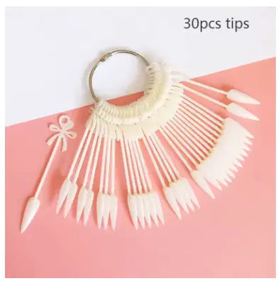 Nail Display Sticks Nail Swatch False Nail Tips Nail Gel Polish Practice Clear Natural Colors Display Board for Nail Art Tools - Novarashop