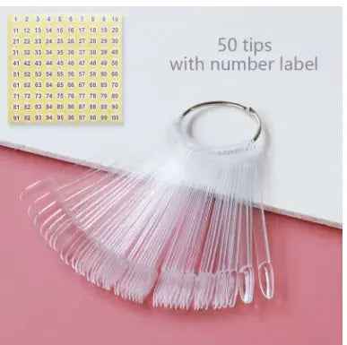 Nail Display Sticks Nail Swatch False Nail Tips Nail Gel Polish Practice Clear Natural Colors Display Board for Nail Art Tools