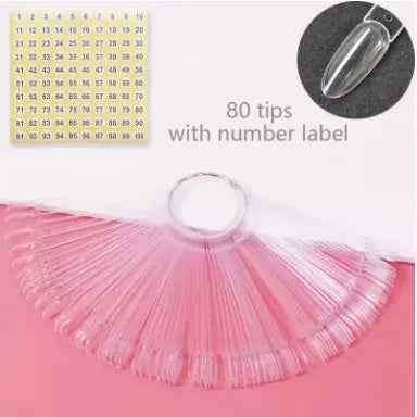 Nail Display Sticks Nail Swatch False Nail Tips Nail Gel Polish Practice Clear Natural Colors Display Board for Nail Art Tools