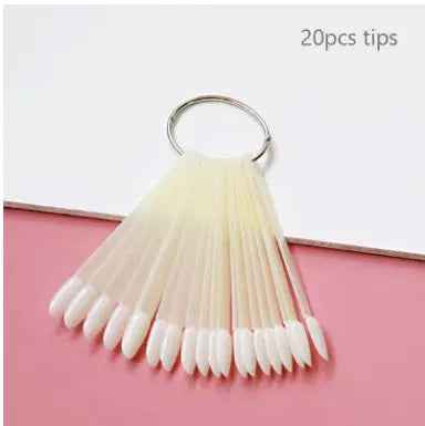 Nail Display Sticks Nail Swatch False Nail Tips Nail Gel Polish Practice Clear Natural Colors Display Board for Nail Art Tools