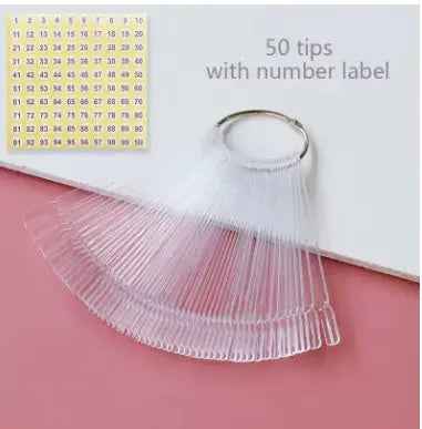 Nail Display Sticks Nail Swatch False Nail Tips Nail Gel Polish Practice Clear Natural Colors Display Board for Nail Art Tools