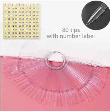 Nail Display Sticks Nail Swatch False Nail Tips Nail Gel Polish Practice Clear Natural Colors Display Board for Nail Art Tools