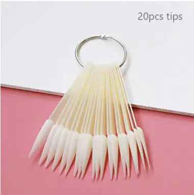 Nail Display Sticks Nail Swatch False Nail Tips Nail Gel Polish Practice Clear Natural Colors Display Board for Nail Art Tools