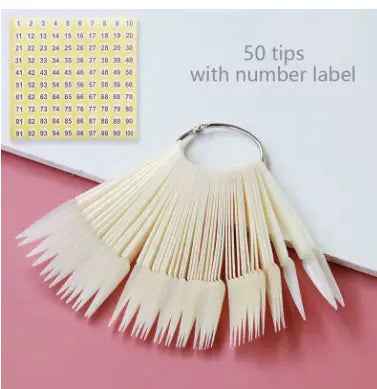 Nail Display Sticks Nail Swatch False Nail Tips Nail Gel Polish Practice Clear Natural Colors Display Board for Nail Art Tools