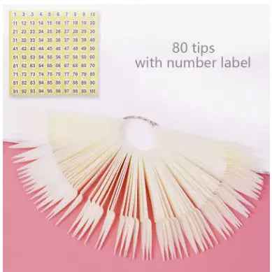Nail Display Sticks Nail Swatch False Nail Tips Nail Gel Polish Practice Clear Natural Colors Display Board for Nail Art Tools
