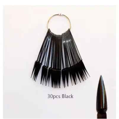 Nail Display Sticks Nail Swatch False Nail Tips Nail Gel Polish Practice Clear Natural Colors Display Board for Nail Art Tools