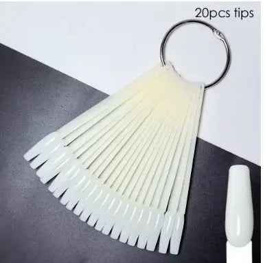 Nail Display Sticks Nail Swatch False Nail Tips Nail Gel Polish Practice Clear Natural Colors Display Board for Nail Art Tools