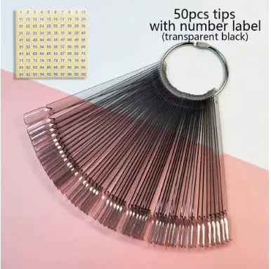 Nail Display Sticks Nail Swatch False Nail Tips Nail Gel Polish Practice Clear Natural Colors Display Board for Nail Art Tools