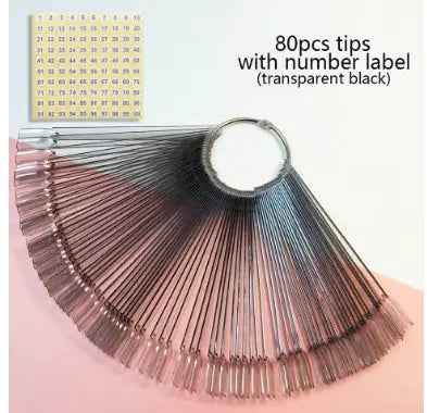 Nail Display Sticks Nail Swatch False Nail Tips Nail Gel Polish Practice Clear Natural Colors Display Board for Nail Art Tools