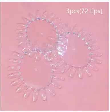 Nail Display Sticks Nail Swatch False Nail Tips Nail Gel Polish Practice Clear Natural Colors Display Board for Nail Art Tools