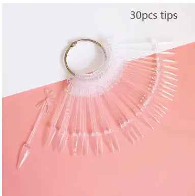 Nail Display Sticks Nail Swatch False Nail Tips Nail Gel Polish Practice Clear Natural Colors Display Board for Nail Art Tools