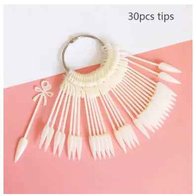 Nail Display Sticks Nail Swatch False Nail Tips Nail Gel Polish Practice Clear Natural Colors Display Board for Nail Art Tools