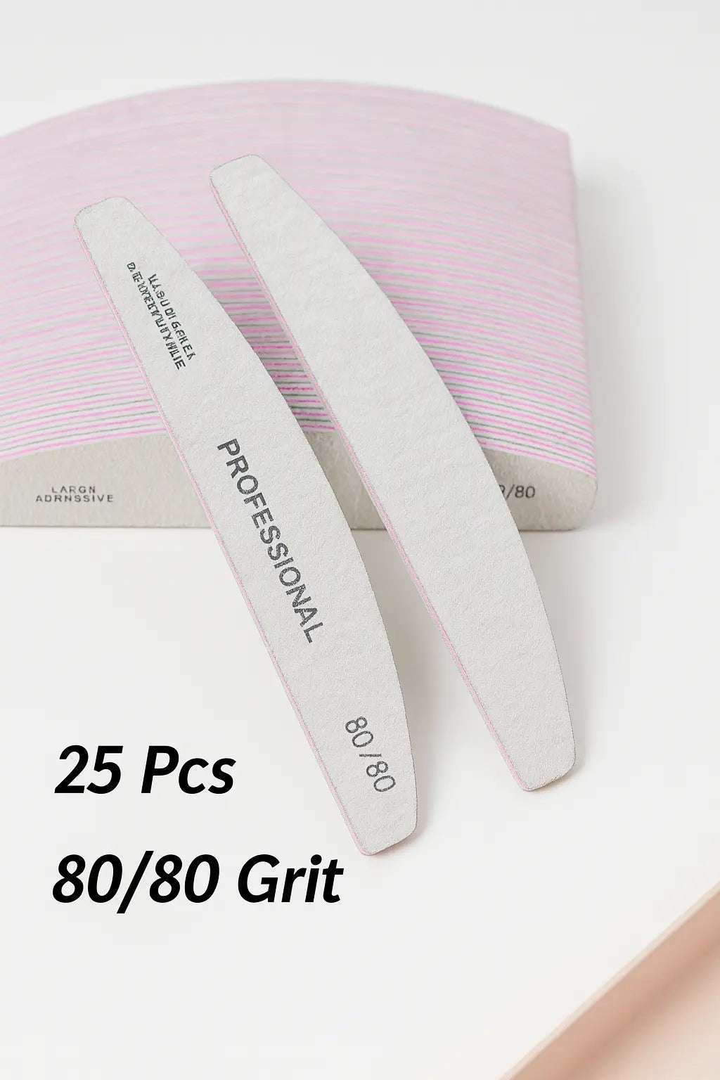 50/25 Pcs/Pack Professional Washable Nail Files 100 To 180 Half Moon Strong Sandpaper Durable File Nails Tools Manicure Supplies - Novarashop