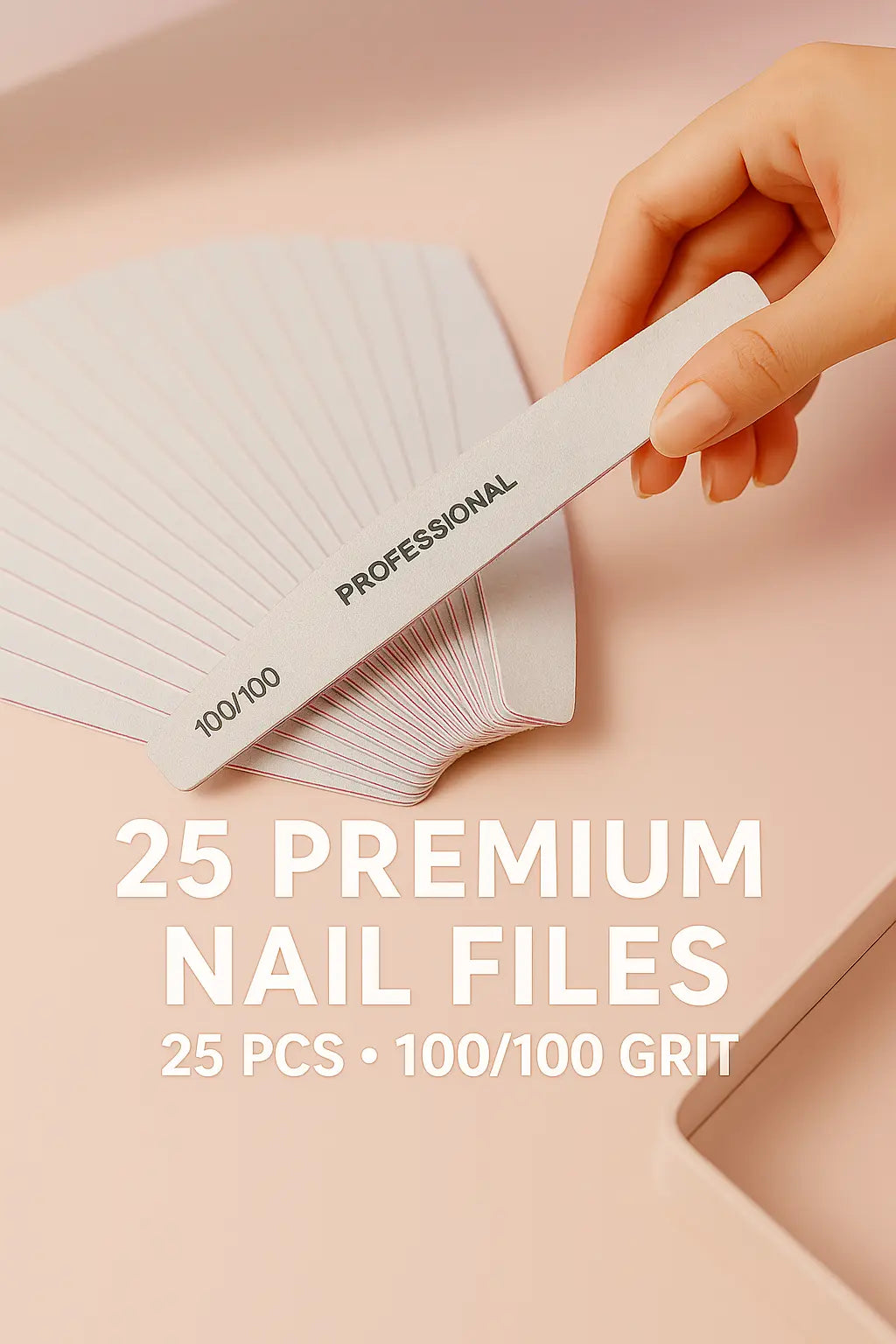 50/25 Pcs/Pack Professional Washable Nail Files 100 To 180 Half Moon Strong Sandpaper Durable File Nails Tools Manicure Supplies - Novarashop