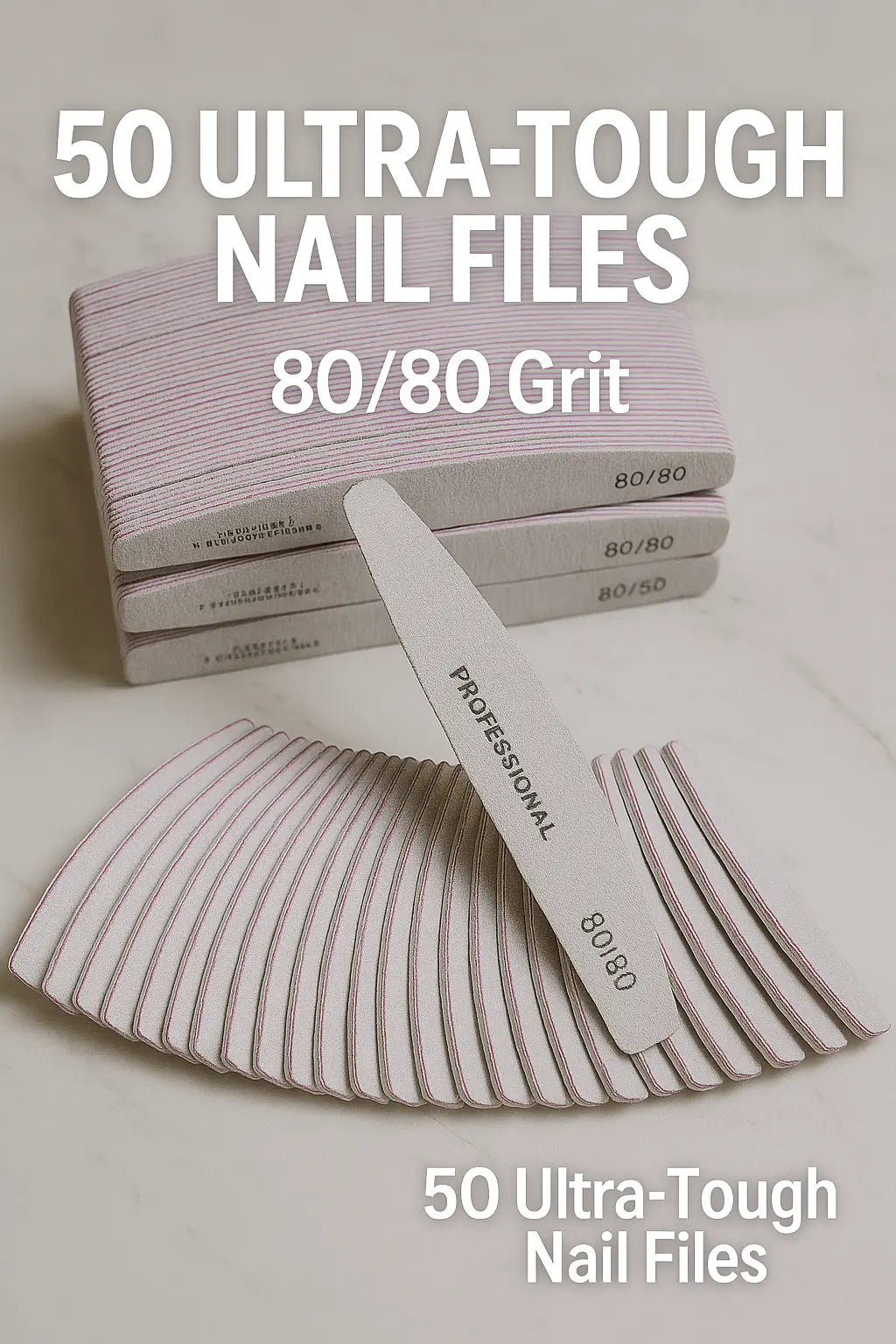 50/25 Pcs/Pack Professional Washable Nail Files 100 To 180 Half Moon Strong Sandpaper Durable File Nails Tools Manicure Supplies - Novarashop