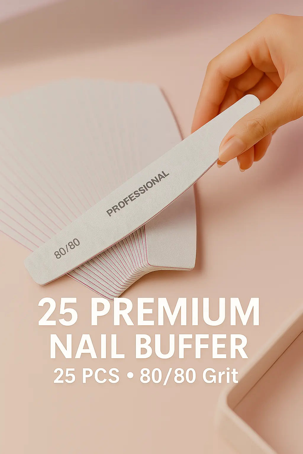 50/25 Pcs/Pack Professional Washable Nail Files 100 To 180 Half Moon Strong Sandpaper Durable File Nails Tools Manicure Supplies - Novarashop