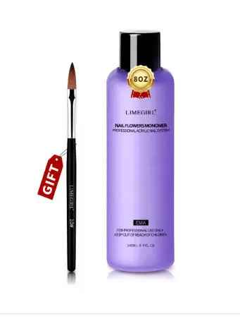 Limegirl Acrylic Liquid Monomer - Large Capacity 40ml/70ml/120ml/240ml for Nail Art DIY Acrylic Powder Liquid Manicure