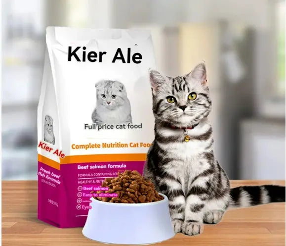 Aier cat food deep sea fish flavor adult cat kitten full price general beef salmon 500g bag - Novarashop