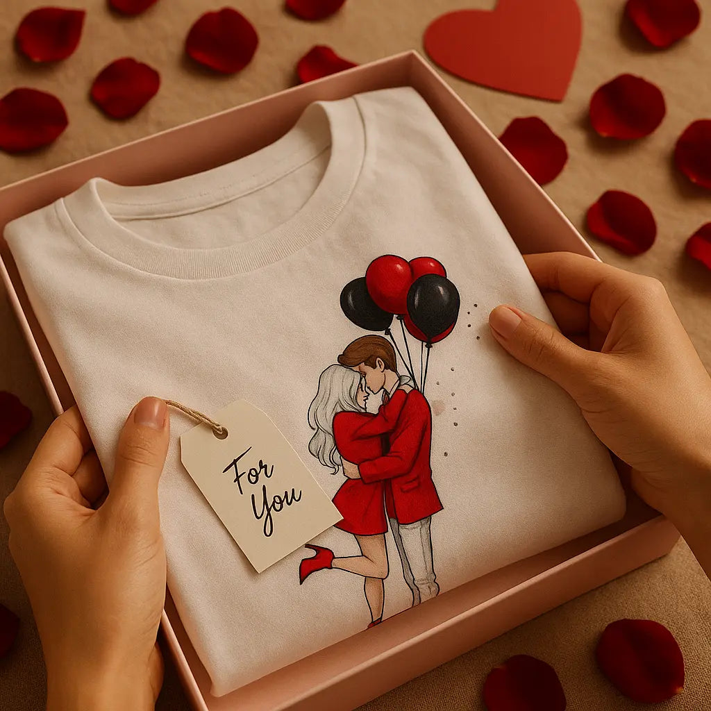 Balloon Print Women Black Tshirt Novarashop